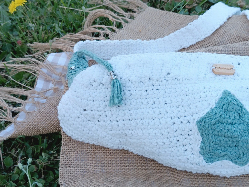 Riñonera de Crochet "Blue Star" by HeartMade