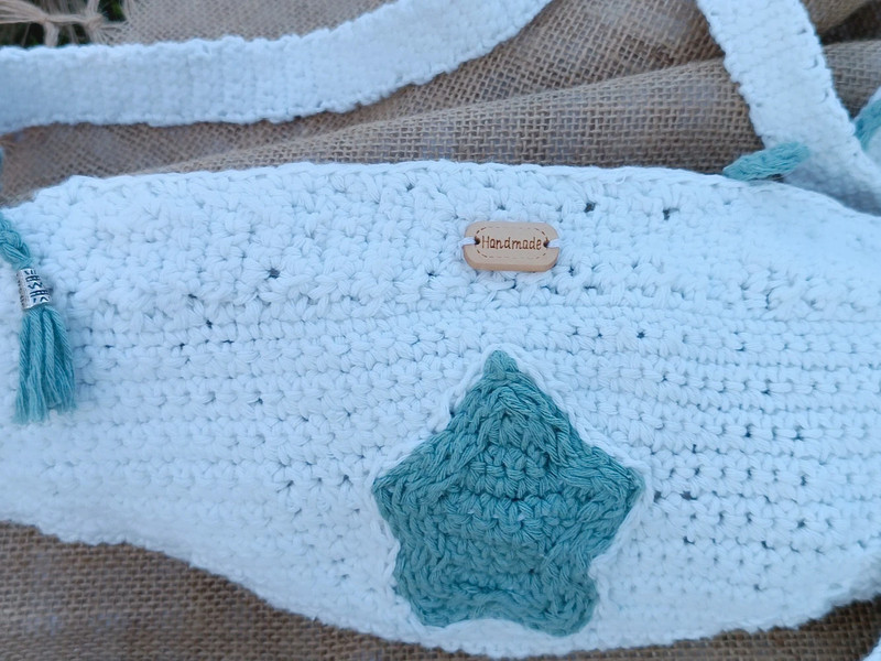 Riñonera de Crochet "Blue Star" by HeartMade
